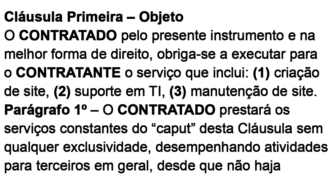 Modelo de contrato de prestação de serviços