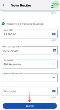 App Receita Saúde: emissão do recibo